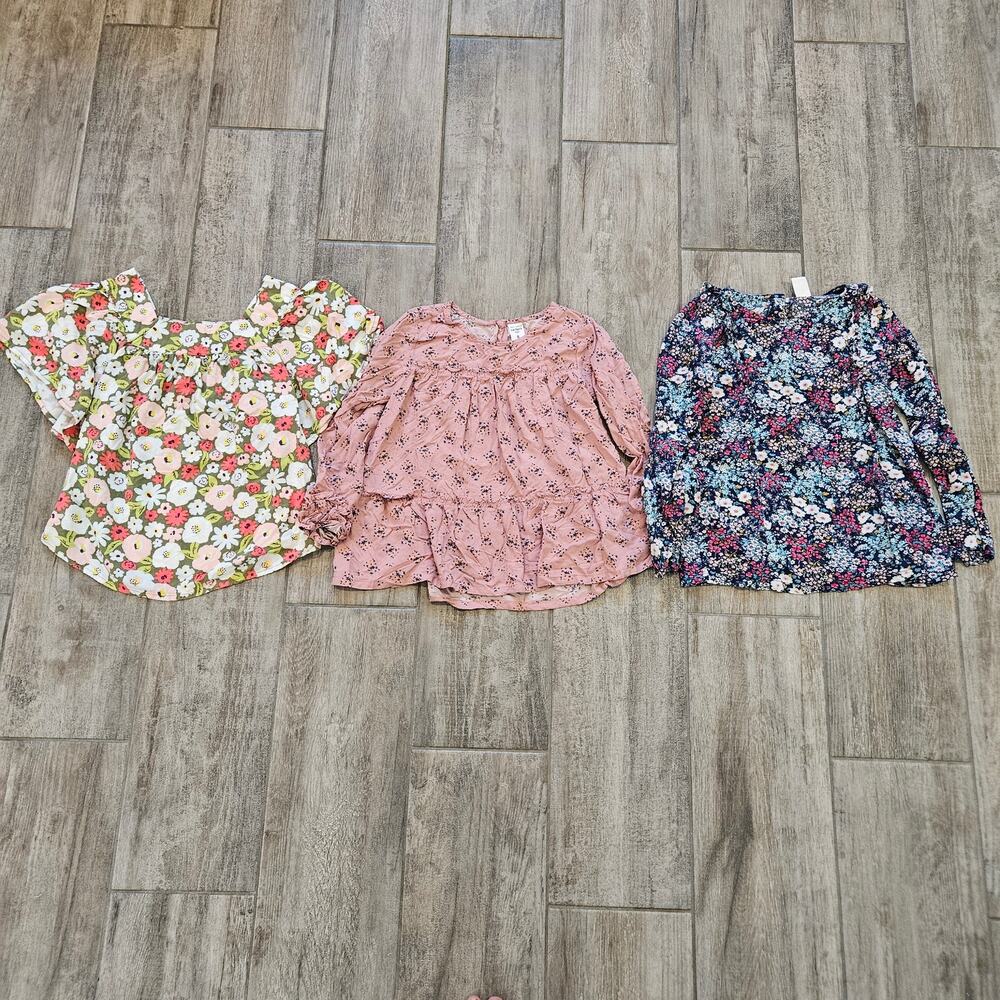 Girls Tops Lot of 3 Size 8 Carter’s Cat & Jack Floral Boho Blouses Girly Cottage